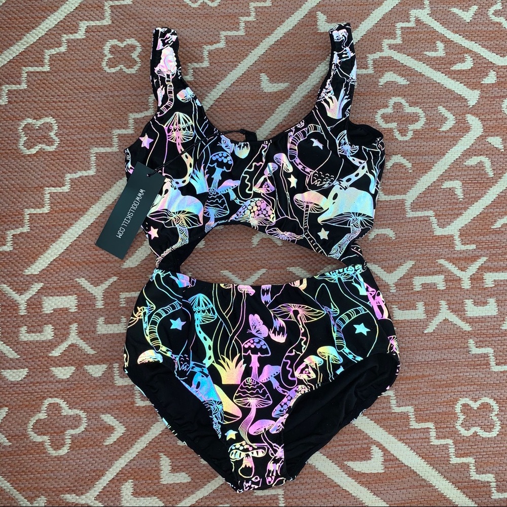NWT Dollskill One Piece Reflective Rave Wear